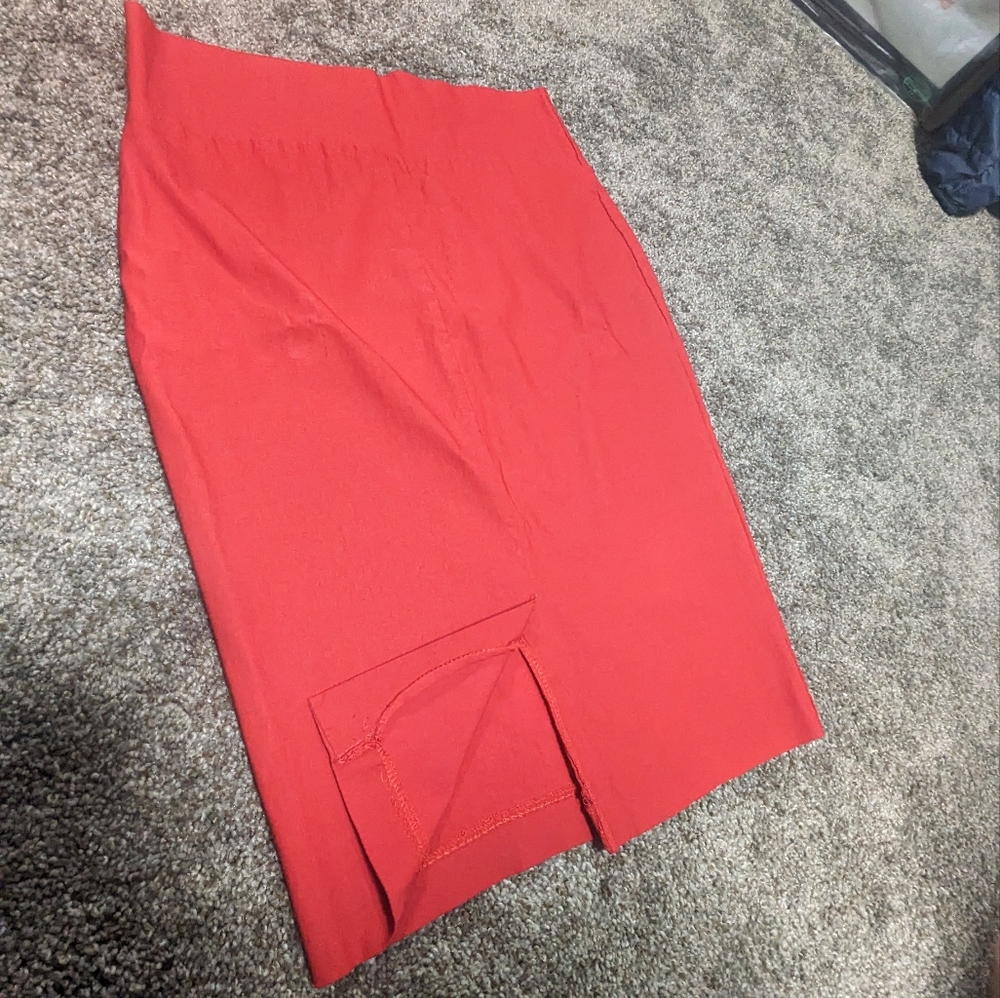 Red pencil skirt
